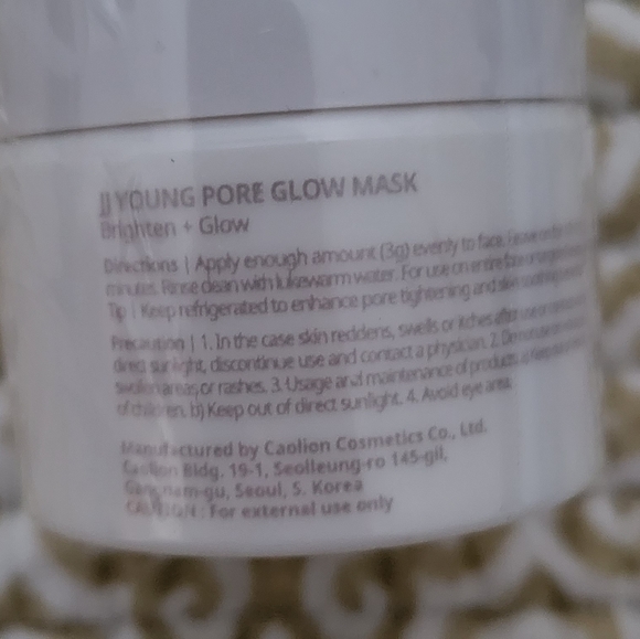 JJYoung Pore Glow Mask - Brighten & Glow NWT K Beauty Korean Beauty - Picture 2 of 5